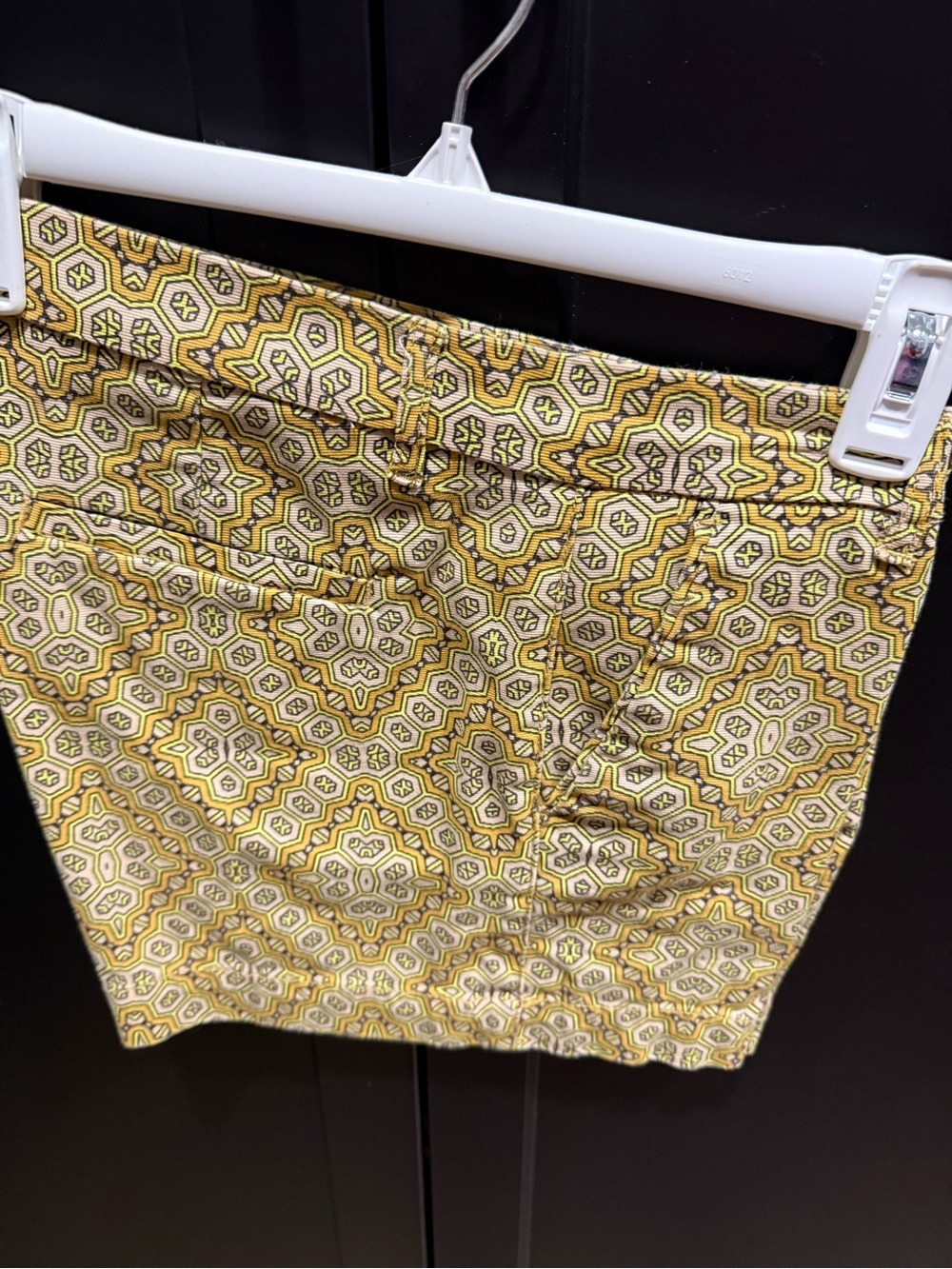 fresh Yellow and Cream Geometric Print Women's Shorts